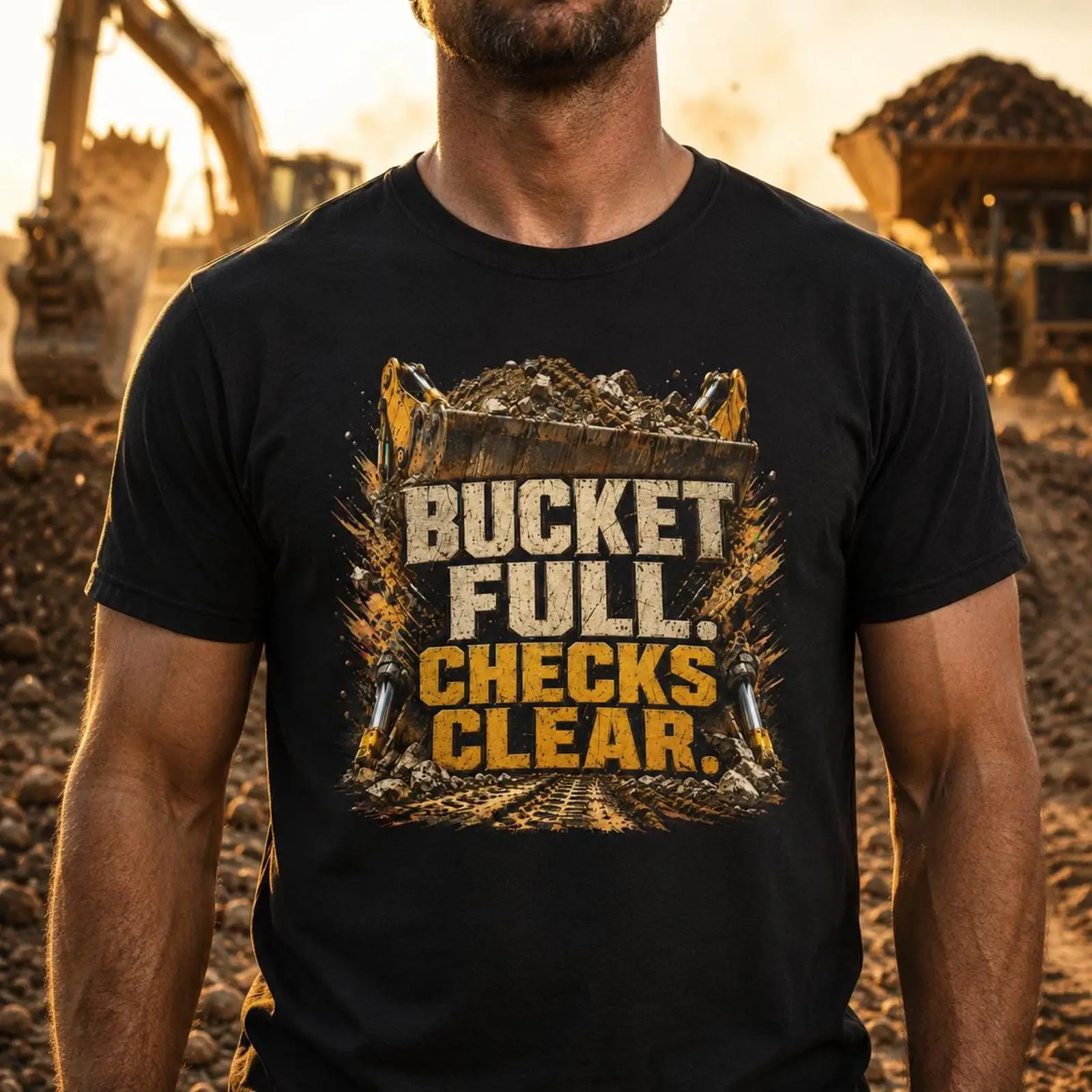 Heavy Equipment With Bucket - T-shirt da Uomo per Operatori di